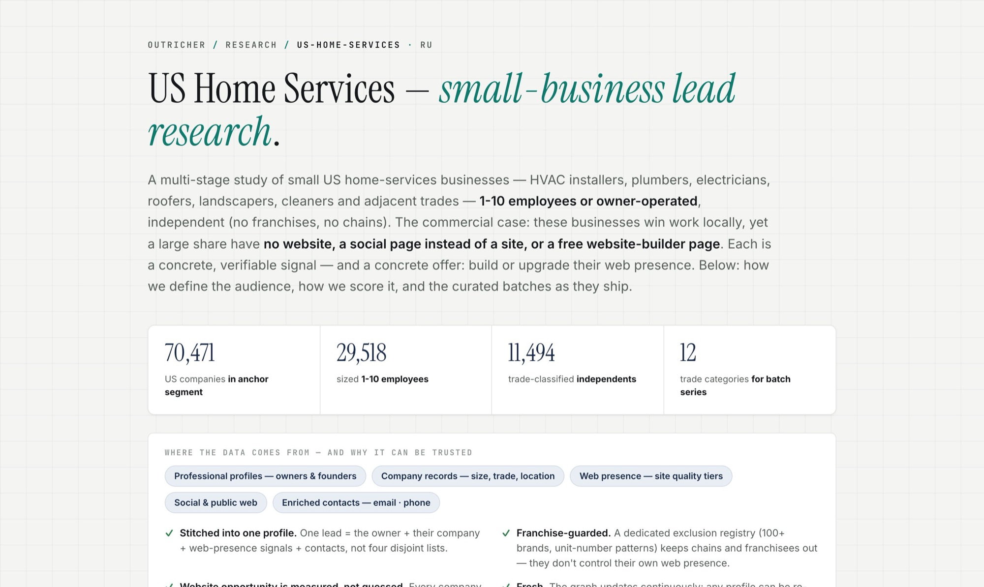US home services research preview